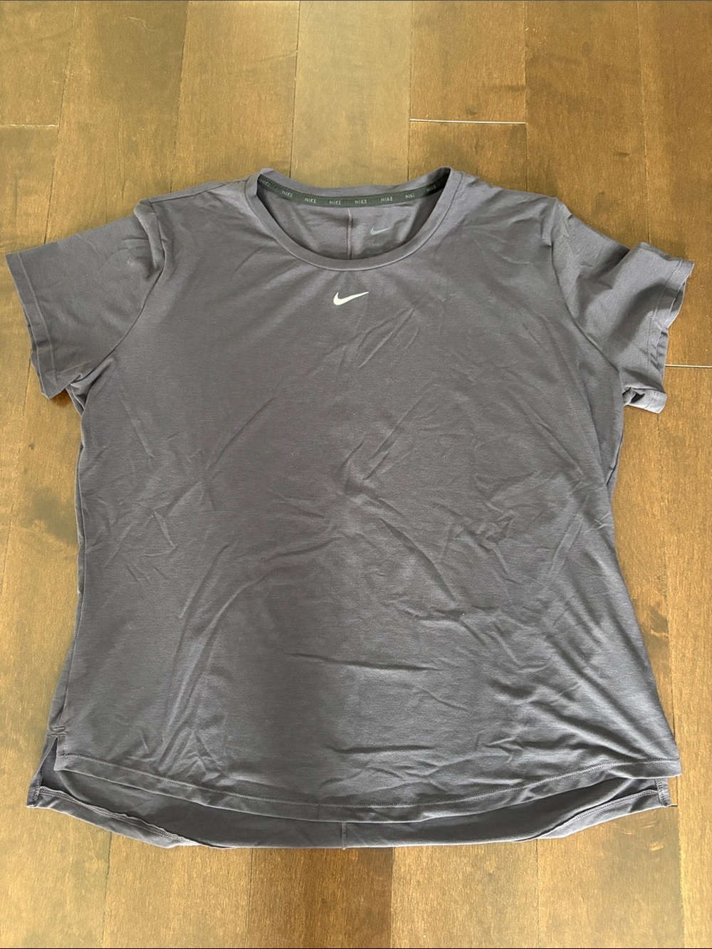 Nike Women's Black Short Sleeve Crew Tee with White Swoosh